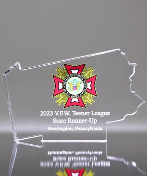Picture of Pennsylvania Shape Acrylic Paperweight Award