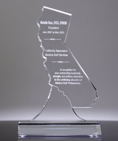 Picture of California Acrylic State Shape Trophy