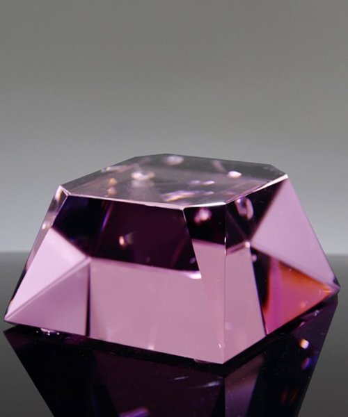 Picture of Beveled Pink Crystal Slant Mounting Base