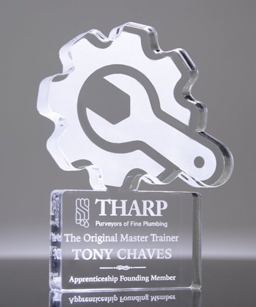 Picture of Mechanical Maser Trophy - Gear and Wrench Acrylic