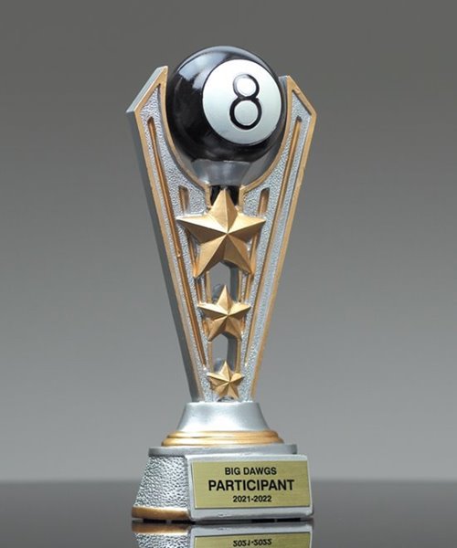 Picture of Billiards 8 Ball Victory Star Trophy - Large Size