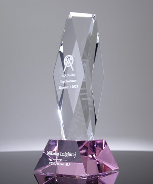 Picture of Presidential Tower Roseate Crystal Award