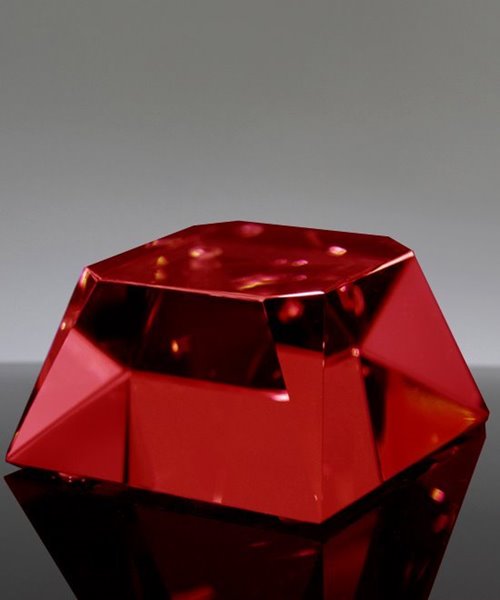 Picture of Beveled Red Crystal Slant Mounting Base