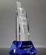 Picture of Executive Octagon Tower Crystal Award - Blue Base