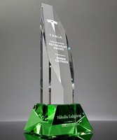 Picture of Executive Octagon Tower Crystal Award - Green Base