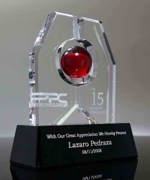 Picture of Galaxy Sphere Red Crystal Award