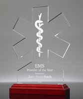 Star of Life EMS Clear Acrylic Block Award