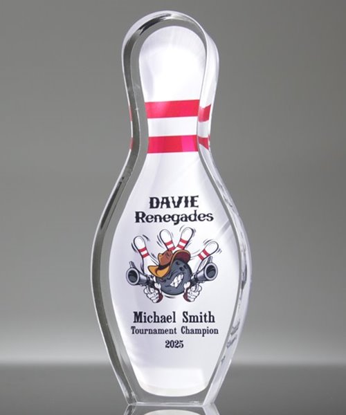 Picture of 1 Inch Thick Bowling Pin Acrylic Award