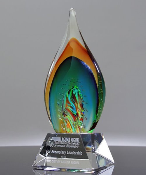 Picture of Top Performance Art Glass Flame Award