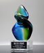 Picture of Symphony Twist Blue Green Art Glass Award
