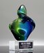 Picture of Symphony Twist Blue Green Art Glass Award
