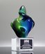 Picture of Symphony Twist Blue Green Art Glass Award