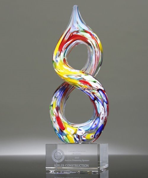 Picture of Infinity Art Glass Trophy