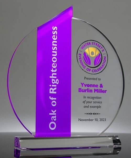 Picture of Acrylic Ellipse Award - Purple Theme