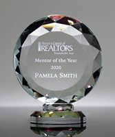 Picture of Prismatic Orbit Crystal Paperweight Trophy