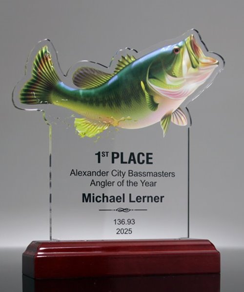 Bass Fishing Acrylic Trophy