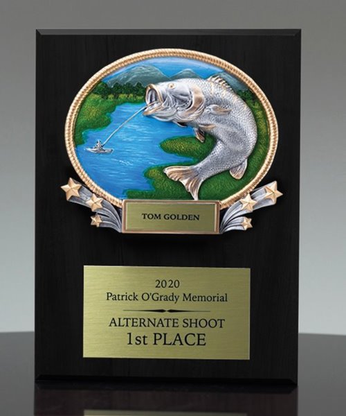 Picture of 3D Bass Oval Fishing Plaque