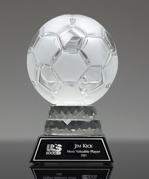 Picture of Top Striker Crystal Soccer Trophy