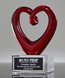 Picture of Ruby Heart Art Glass Trophy - Clear Base