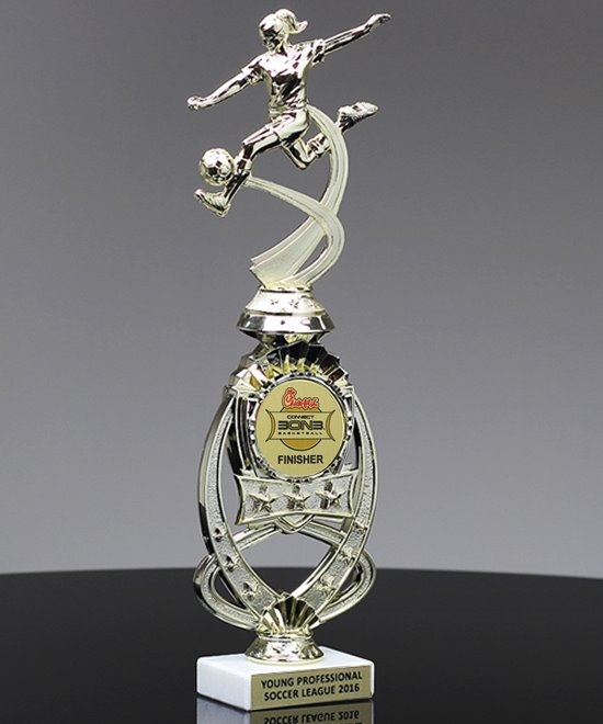 Sport Motion Soccer Trophy with StarBurst Riser | Edco Awards