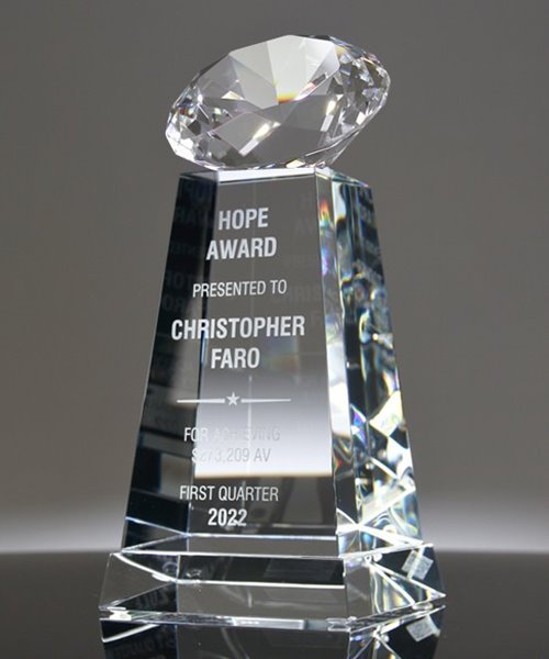 Picture of Diamond Sphere Clear Crystal Award