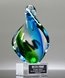 Picture of Symphony Twist Blue Green Art Glass Award