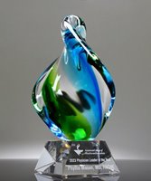 Picture of Aqua Verde Twist Art Glass Award