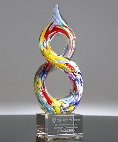 Picture of Infinity Art Glass Trophy