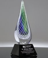 Picture of Aurora Flame Art Glass Award - Black Base