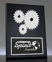 Picture of Silver Gears Award Plaque - Matte Black