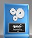 Picture of Silver Gears Glass Plaque - Blue Mirror
