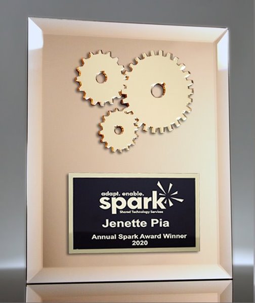 Picture of Golden Gears Glass Plaque - Gold Mirror