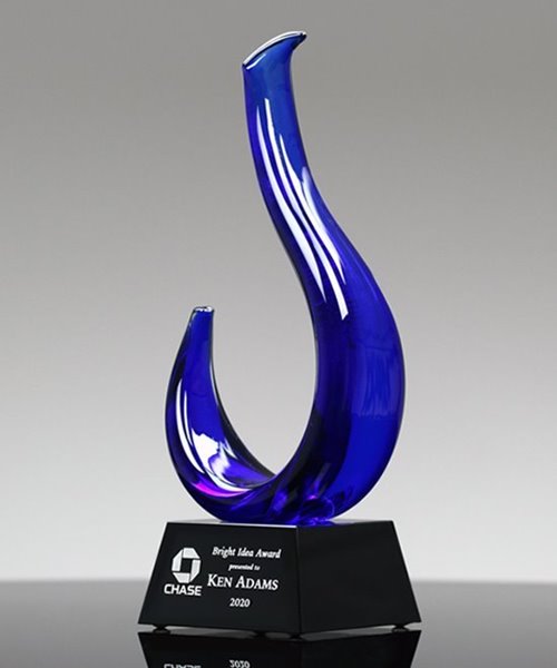Picture of Spark Blue Art Glass Award
