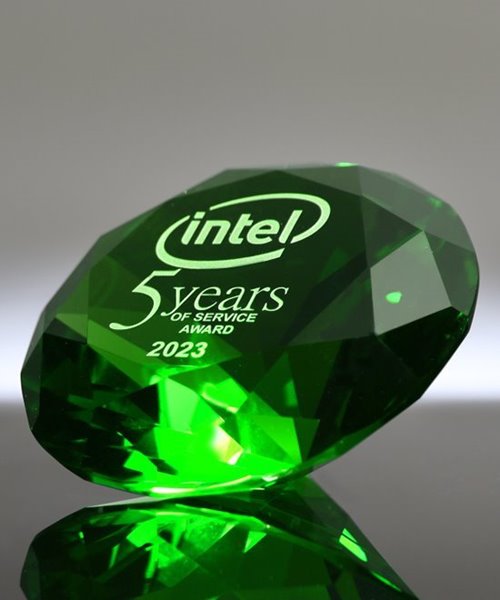 Picture of Green Crystal Diamond Paperweight