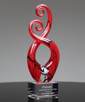 Picture of Red Art Glass Trophy