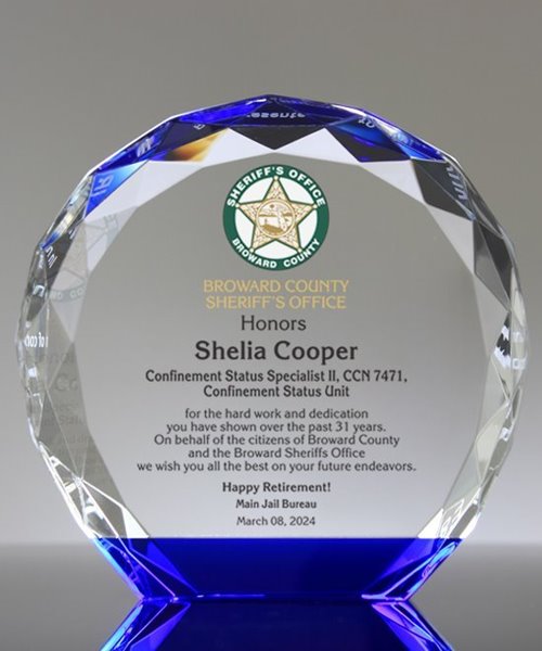 Picture of Law Enforcement Honors Round Crystal Award
