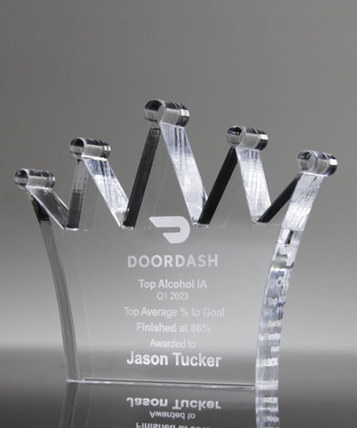 Employee Of The Month Crown Awards 6 Inch Acrylic Trophy - Personalized ...