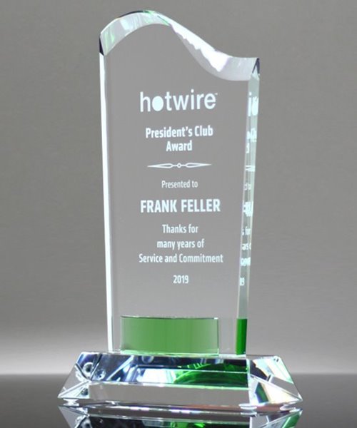 Picture of Green Gem Crystal Wave Award
