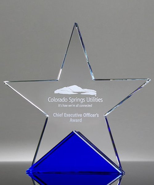 Picture of Azure Crystal Star Award - Sandblasted