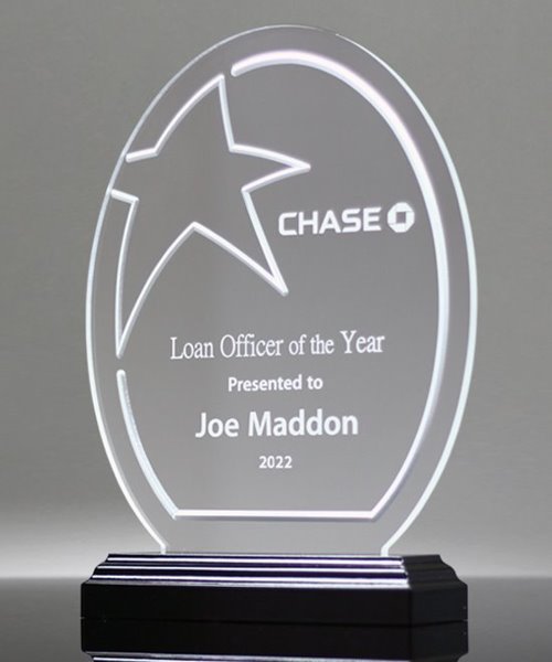 Picture of Acrylic Contour-Star Oval Award