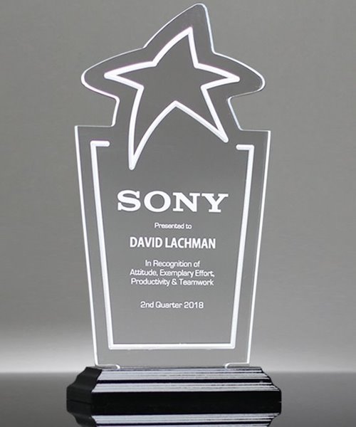 Picture of Acrylic Star Wedge Award