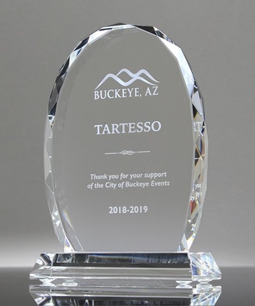Picture of Skyline Oval Crystal Award