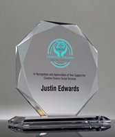 Picture of Starfire Crystal Full Color Octagon Trophy
