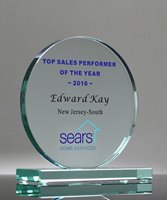 Picture of Classic Jade Glass Circle Trophy