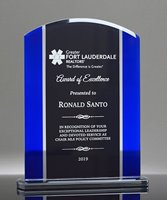 Picture of Appreciation Black & Blue Glass Award