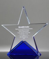 Picture of Azure Crystal Star Trophy - Laser Engraved