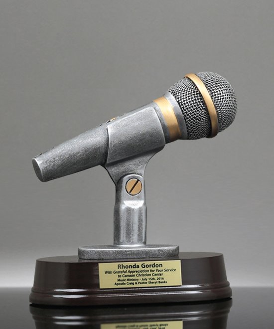Microphone Resin Trophy | RF3311SG | Edco Awards