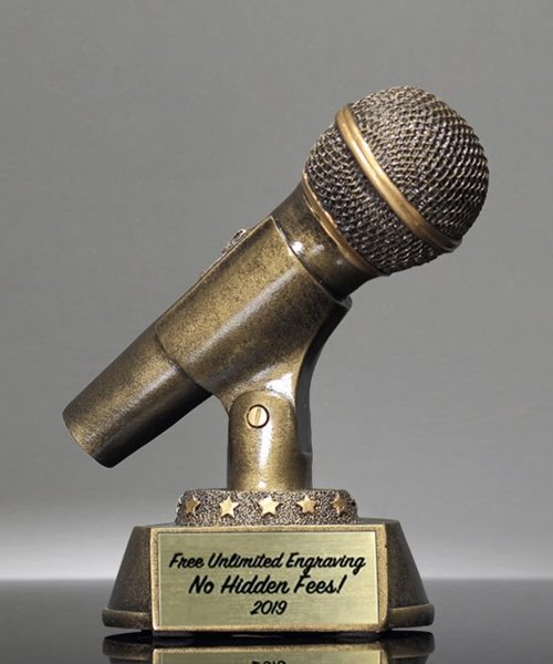 Picture of Gold Microphone Trophy Resin