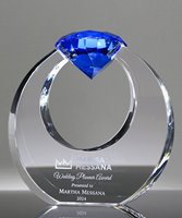 Picture of Diamond Ring Sapphire Crystal Award