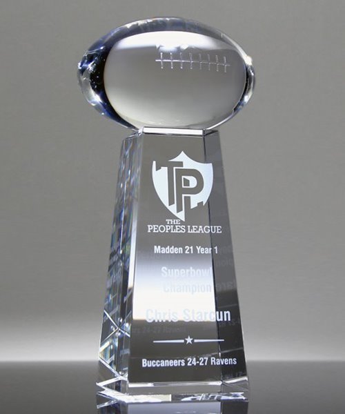 Picture of Large Crystal Football Pedestal Award